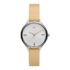 Olivia Burton Glitter Dial Qtz Basic Slim White Glitter Round Dial Women’s Analog Watch|Steel Grey Leather Material|Grey Color Band – OB16GD89