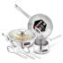 Milton Pro Cook Induction Cookware & Gas Stove Friendly Kitchen Jewel Plus Granito 7 Pc Cookware Set | Fry Pan 24cm | 24cm Kadhai with Glass Lid | Tawa 25cm | 2 Nylon Ladle & Spatula | Peach