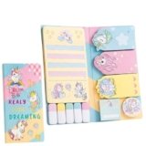 FunBlast Cute Unicorn Sticky Notes – 11 Sheets/440 Sticky Notes, Sticky Pad for Study, Point It Marker Stationery Items, Self-Adhesive Memo Pad, Planners and Memo Sticker (Multicolor)