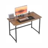 Home Sparkle Computer Laptop Desk, Home Office Writing Study Desk, Modern Simple Style Table with Storage Bag (Deep Brown)