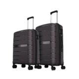 Aristocrat Liberty Set of 2 (Cabin+Medium) Trolley Bags, Saddle Brown | 8-Wheels, Polypropylene Case, Spacious, Combination Lock, Sturdy Zipper, Lightweight Travel Luggage, 3-Year Global Warranty
