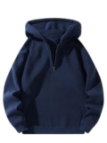 Trillion Half Zipper Hoodies for Men | Sweatshirt for Men Navy Blue