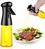ZOIY Glass oil Spray Dispenser Cooking 200ml Olive Oil Spray Bottle Refillable Food Grade Oil Vinegar Spritzer Sprinkler Sprayer Mister Used for Air Fryer, Salad Making, Frying, BBQ (Set of 1, Glass)
