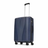 Aristocrat Airpro 8-Wheel Medium Size Hard Case Trolley Bag, Poseidon Blue | Durable Polypropylene Case, Spacious, Combination Lock, Sturdy Zipper, Lightweight Travel Luggage, 3-Year Global Warranty