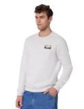 Wildcraft Men Sierra Solid Cotton Blend Round Casual Sweatshirt, Full Sleeve – Regular fit, Light Grey, Medium