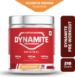 Wellversed Dynamite Pre-Workout (210g, 15 Servings) | Unleash Explosive Energy Pre Workout(210 g, Valencia Orange)