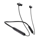 pTron Tangent Rush w/ 50Hrs Playtime, Pristine Sound, Dual-Device Pairing, Bluetooth 5.4 Wireless in-Ear Earphones with Mic, Voice Assistant, Type-C Fast Charging & IPX5 Water Resistant (Jet Black)