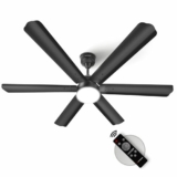 LONGWAY Luminair 1200 mm BLDC Ceiling Fan with Remote Control & LED Light|BEE 5 Star Rated Energy Efficient|Ultra High Speed 6 Blade Anti-Dust Decorative|5 Years Warranty (Smoked Brown, Pack of 1)