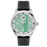 Helix by Timex Analog Watch for Man with Green Round Dial & Black Leather Strap Band Water Resistant Men’s Wrist Watches – TW043HG25