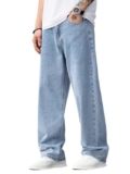 KOTTY Men’s Solid Regular Fit Mid Distressed Fashionable Trendy Denim Jeans(Blue,30)