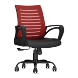 CELLBELL Desire C104 Mesh Mid Back Ergonomic Office Chair/Study/Revolving/Computer for Work from Home Metal Base Seat Height Adjustable Chair (Red)