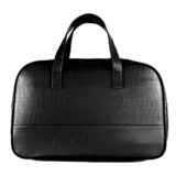 Nautica Unisex 25L PU Duffle Bag for Travel | Stylish Leatherette Cabin Luggage with Smooth Zippers | Compact, Comfortable & Spacious for Weekend Trips, Gym & Everyday Use | Black