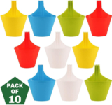 Virkart Hanging/Railing Pots for Plants and Flower Pots Planter Ideal for Outdoor Balcony Plant Container Set(Pack of 10, Plastic)