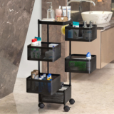 ZooY 5 Layer Kitchen Trolley Storage Rack Square Design Fruits & Vegetable Basket Iron Kitchen Trolley(Pre-assembled)