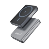 JUICE OJP1002 Magnetic Portable Charger | 5,000mAh Wireless Portable Charger with USB-C Cable | Type-C Input/Output with Max 15W Wireless Output Power Bank (Black)