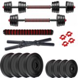 KRX 3 in 1 Convertible 30 Kg PVC Adjustable Dumbbell(30 kg)
