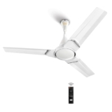 KUHL Prima A3 1200mm BLDC Ceiling Fan with Remote | 5-Star Rated | High Airflow | Saves up to 65% Electricity | 5-Year Brand Warranty | White