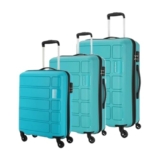 Kamiliant by American Tourister Harrier 3-Piece Luggage Set – 56, 68 & 78 cm Polypropylene Hard-Sided Spinner Suitcases with 4 Wheels (Coral Blue)
