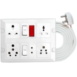 Elegant Casa 6+16 Amp Electric Extension Board 4 Indian and Universal Sockets with Switches, Indicator Light for Small and Large Appliances with 16 Amp Plug Top 3 Core 2.5 Mm,3 Meter Copper Wire