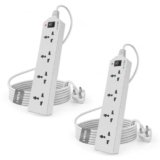 Sturlite Extension Board 2 Meter Cord | 4 Socket with Master Switch | 2400W 10A Spike Guard & Surge Protector |Durable Pure Copper Wire| Multi Plug Power Strip for Home & Office| White | Pack of 2
