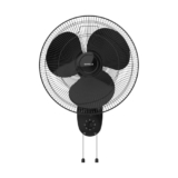 Havells Gatik Pro 400mm Wall Mount Fan | RPM: 1350 | Double string for Speed & Oscillation control | Thermal Overloaded Protected Motor | 100% Copper Wire Winding Motor | 2 Year Warranty (Black)