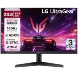 LG 24″ Inches Ultragear™ FHD IPS Gaming Monitor, 1ms (GtG), 180Hz, HDR10,FPS Counter, NVIDIA G-SYNC Compatible, AMD FreeSync, HDMI, DP, Headphone Out, virtually Borderless with Tilt, Black 24GS60F