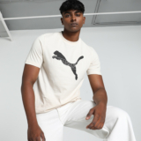 PUMA Printed Men Crew Neck White T-Shirt