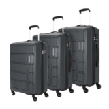 Kamiliant by American Tourister 3 Pc Harrier Set 56 cms, 68 cms & 78 cms- Small, Medium & Large Polypropylene (PP) Hard Sided 4 Wheels Spinner Luggage/Suitcase/Trolley Bag (Iron Grey)