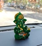 AutoRio Shri Ganesha Idol for Car Dashboard | Lord Statue for Home, Office & Pooja Room Decor | Spiritual Gift for Housewarming, Festive & Religious Occasions (Green)