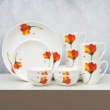 Clay Craft Fine Ceramic Eco Dinner Set, Enchanting Gold, for Family of 4, Dinner Set Ceramic, Crockery Set, Dining Set for Dinner, Crockery Set for Gift, Kitchen Set (ECO3, 16 Pieces)