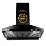 INALSA EKON 60cm 1100 m³/hr Pyramid Kitchen Chimney With Elegant Look|Push Button Control|Efficient Dual LED Lamps & Filterless|5 Year Warranty on Motor ( EKON 60BKFL, Black)