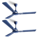 LONGWAY Wave P2 1200 mm/48 inch 400 RPM Ultra High Speed 3 Blade Star Rated Anti-Dust Decorative Ceiling Fan 2 Years Warranty (Silver Blue, Pack of 2)