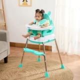 Amazon Brand – Supples 3-in-1 High Chair for Babies and Kids | Sea Green | Supports up to 15 Kg Weight | Detachable & Portable | Safe for Kids from 6 Months to 3 Years
