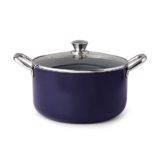 Fackelmann Ceramic Nonstick Biryani Pot,Handi,Casserole W Glass Lid 24Cm|German Technology|Non-Toxic|Pfoa,Bpa & Nickel-Free|Induction Base- All Stoves|Even Heating|Pulao,Biryani,5 Litre,Royal Blue
