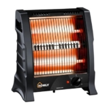 Homly Ritz 800 Watts Halogen Room Heater with Dual Heating Tubes | ISI Approved | Dual Heating Settings For 400W & 800 W | Cool Touch Shockproof Body with High Thermal Protection – Black