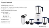 Morphy Richards TSTA 500 W Mixer Grinder(MIXER GRINDER | 4 Jars | White, Blue)