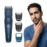 Philips India’s No.1 Men’s Trimmer* | Skin Safe Beard Trimmer for Men | Durapower tech | Self Sharpening Blades | Skin Protect Comb | 30 min runtime USB charging | No oil needed | 2yr warranty |BT1244