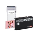 KODAK Mini 2 Retro 4PASS Portable Photo Printer (2.1×3.4 inches) + 8 Sheets, Black