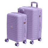 ROMEING Tuscany 20, 24 inch, Set of 2, Polypropylene Luggage, Hard Sided, (Purple 55 and 65 cms) Small & Medium Trolley Bag | 8 Spinner Smooth Wheels | TSA Lock | Unbreakable | Men & Women