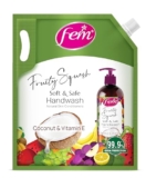 Fem Fruity Squash Soft & Safe Handwash – 1500ml | Enriched with Goodness of Coconut Milk & Vitamin E | Long Lasting Fragrance