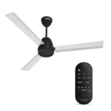 Crompton Energion Nucleoid 1200mm BLDC Ceiling Fan | Remote Control | BEE 5 Star Energy Rated | High Air Delivery | 4 Years Manufacturer Warranty | White Black