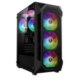 GAMDIAS Aura GC1 Elite Mesh RGB Mid-Tower Case/Gaming Cabinet | 4 Built-in 120mm ARGB Fans, Supports Mini-ITX, Micro-ATX, and ATX, AIO Support Front:360mm / Top:240mm / Rear:120mm