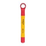 STANLEY STMT77760-23B VDE Insulated Box End Wrench 22mm, Ideal For Repair Of Electric Vehicles, Red and Yellow