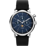 TIMEX Marlin Analog Watch for Man with Blue Round Dial & Black Leather Strap Band Water Resistant Men’s Wrist Watches – TW2W51200UJ