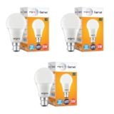 wipro Garnet 5W LED Bulb for Home & Office |Cool Day White (6500K) | B22 Base|220 degree Light coverage |4Kv Surge Protection |400V High Voltage Protection |Energy Efficient | Pack of 3