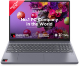 Lenovo Ideapad Slim 3 OLED with 1Yr ADP Snapdragon X – (16 GB/512 GB SSD/Windows 11 Home) 15Q8X10 Laptop(15.1 Inch, Luna Grey, 1.50 kg, With MS Office)