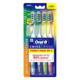 Oral-B Crisscross Deep Clean Soft Bristle Manual Toothbrush For Adults, Multicolour Toothbrush Set, Oral B Dentist Recommended Brand (Pack of 4)