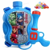GRAPHENE Blue Holi Pichkari Water Blaster Long Throw 500ml Backpack Holding Super Tank with 100 Water Balloons Shooting Gun for Kids Boys Girl