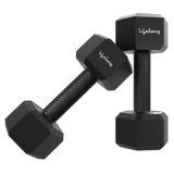 Lifelong PVC Hex Fixed Dumbbells Pack of 2 (1kg*2) Black Color for Home Gym Equipment Fitness Barbell|Gym Exercise|Home Workout, Gym | Weights for Men & Women