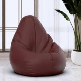 BeanHouse Bean Bag Chair Cover | Size: 0XL | Color: Maroon | Without Beans | Premium Leatherette Cover (CMF 0490)
